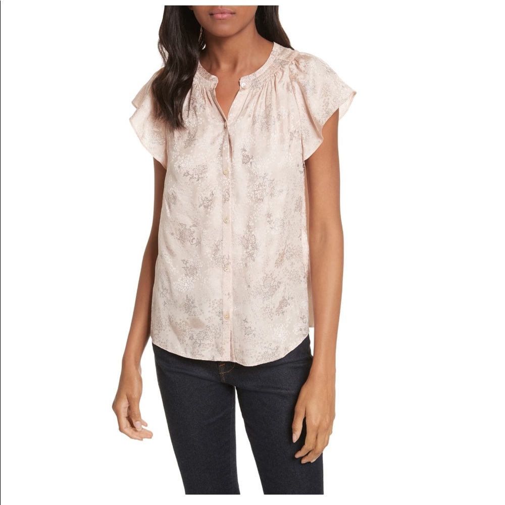 Rebecca Taylor pink silk blouse